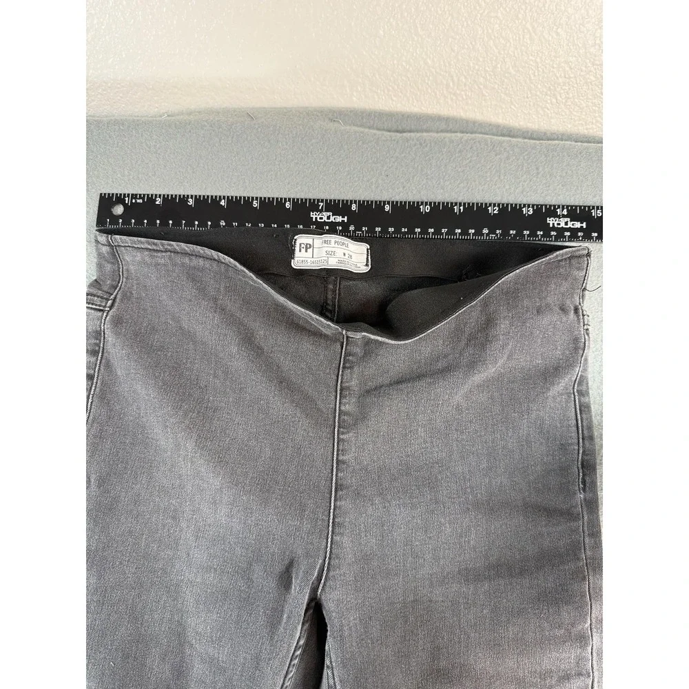 Free People Jeans Womens 28 Gray Dark Wash Mid Rise Flare Slim Stretch Denim